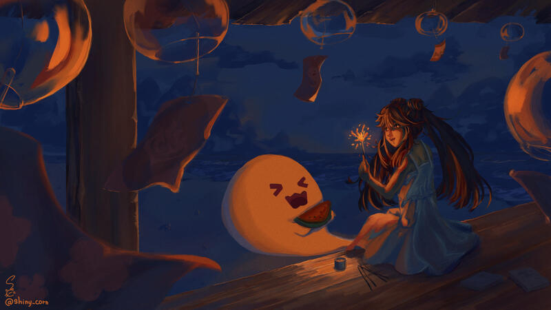 Hu Tao summer night
